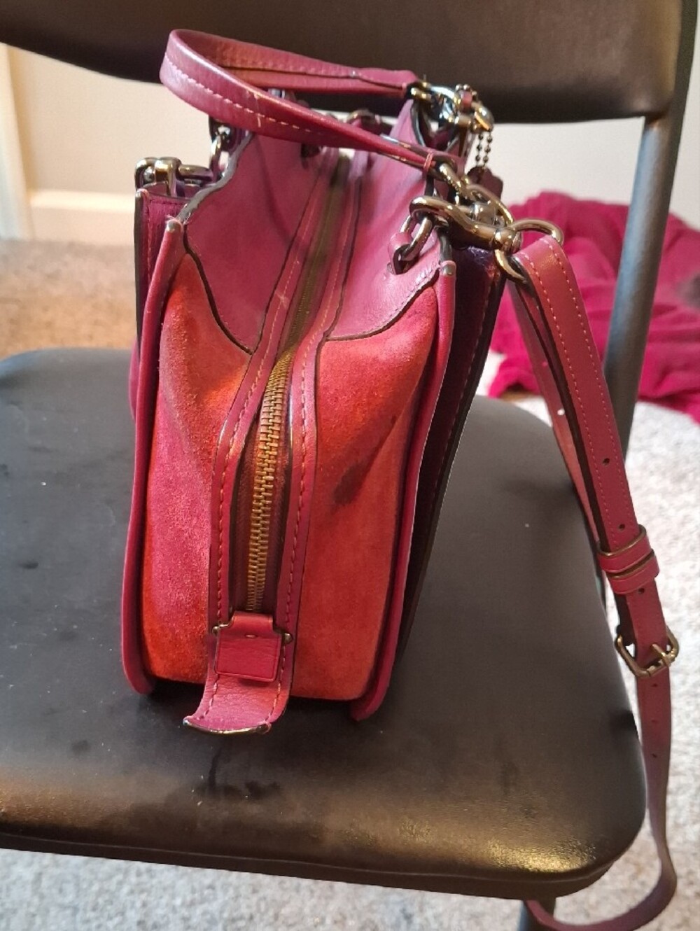 Coach Dreamer Classic Structured Women’s Handbag in Deep Pink Crossbody - Picture 7 of 14